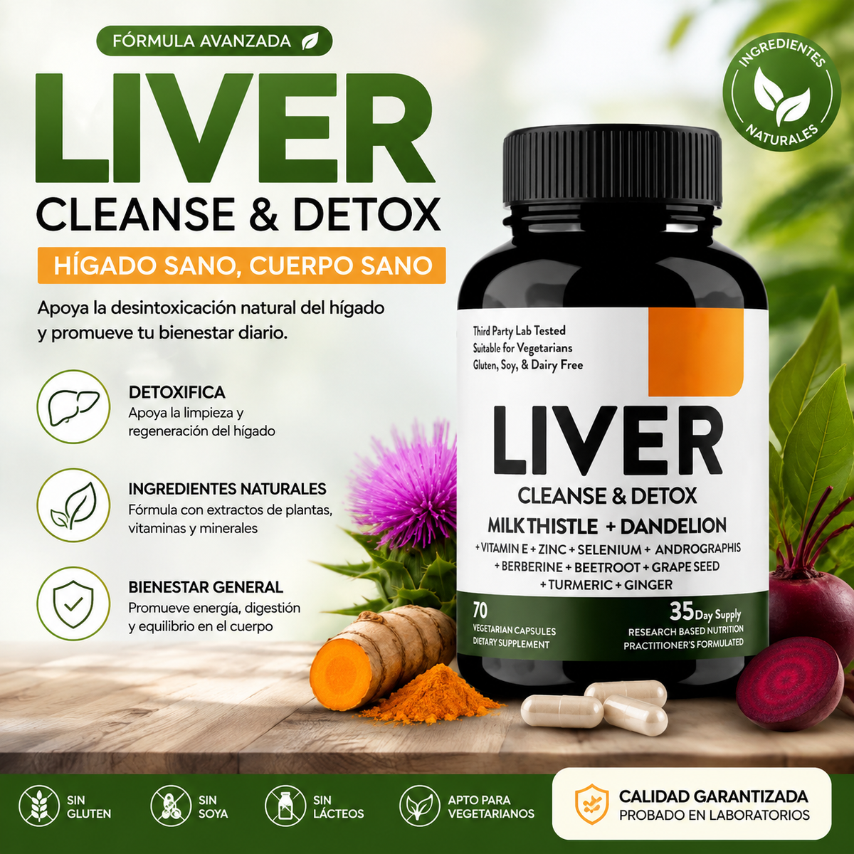 LIVER CLEANSE & DETOX X 70 CÁPSULAS