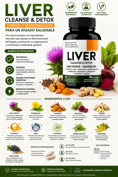 LIVER CLEANSE & DETOX X 70 CÁPSULAS