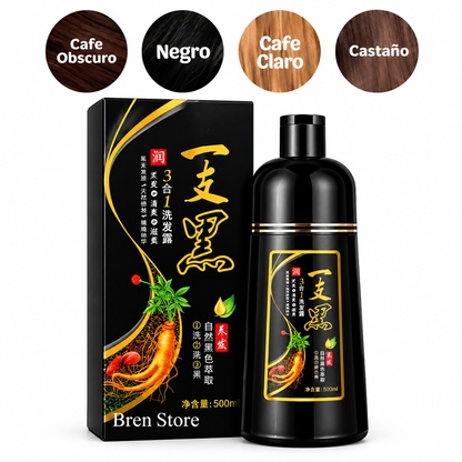 TINTE NEGRO CHAMPÚ 3 EN 1 – 500 ML